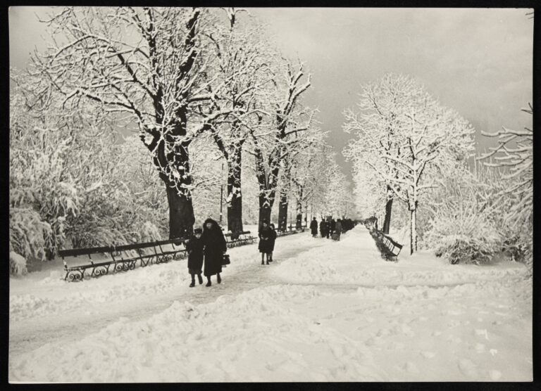 Warszawa, aleje Ujazdowskie zimą